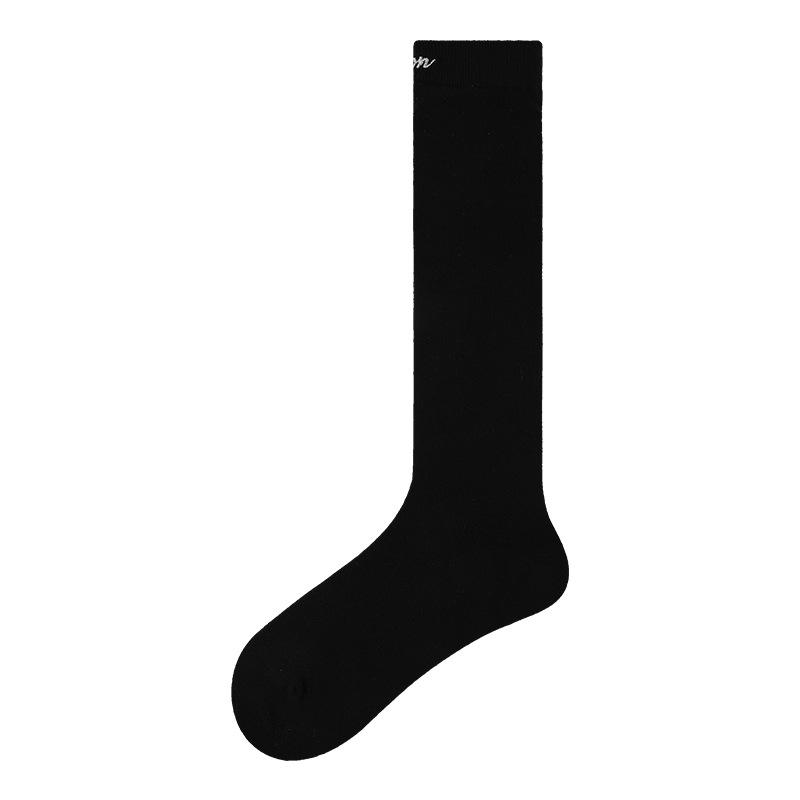 MEIKAN Japanese Style Mid-Calf Black & White Cotton Mesh Knee-High Socks One Size (Women s) чёрный