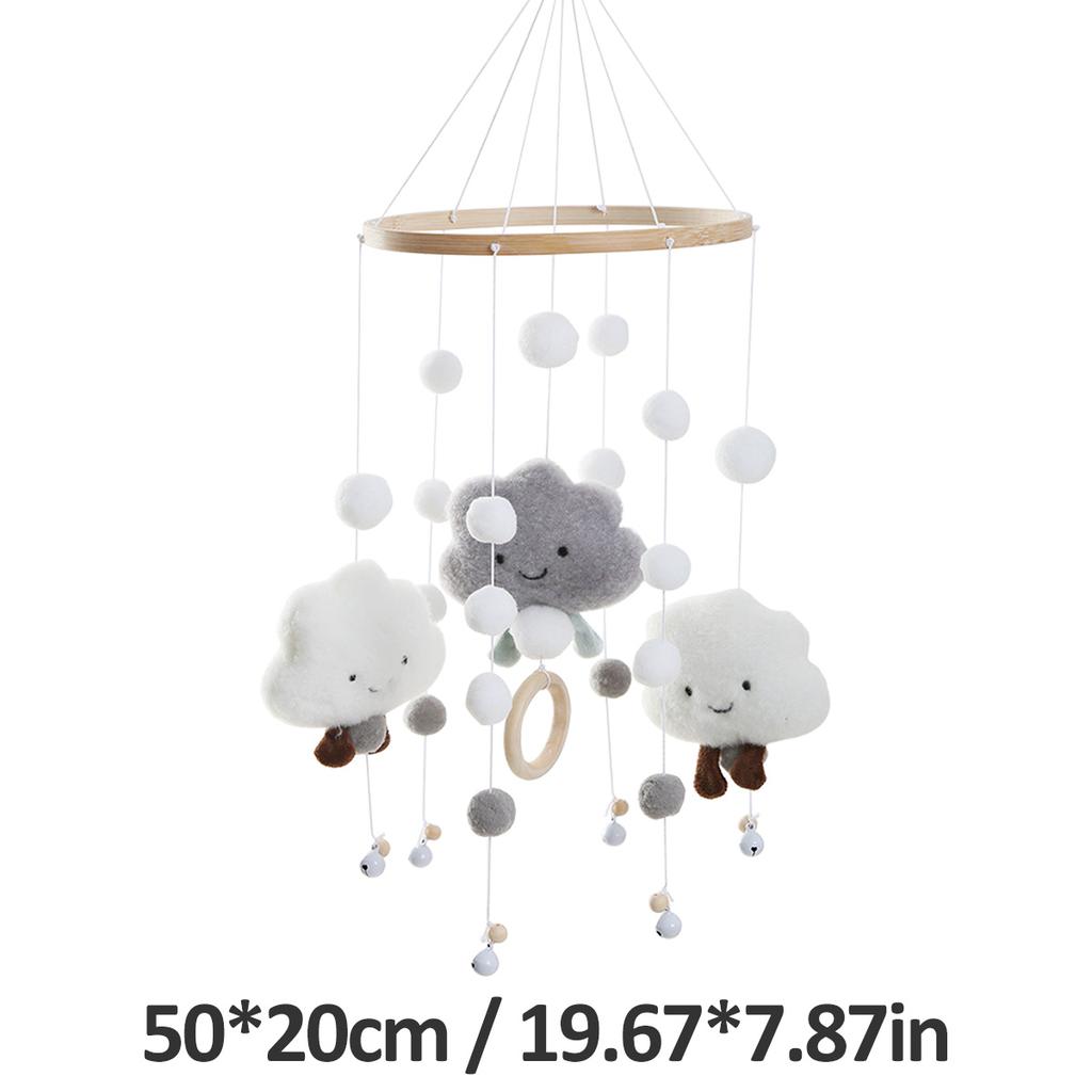 Wooden Crib Mobile Holder With Clockwork Music Box Crib Bed Bell Hanging Toy Holder Newborn Gift Rotates Crib Decoration Boom