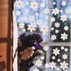 6Sheets/72Pcs/Set PVC Daisy Window Stickers Double Sided Waterproof Flower Wall Stickers Spring Style White Glass Stickers