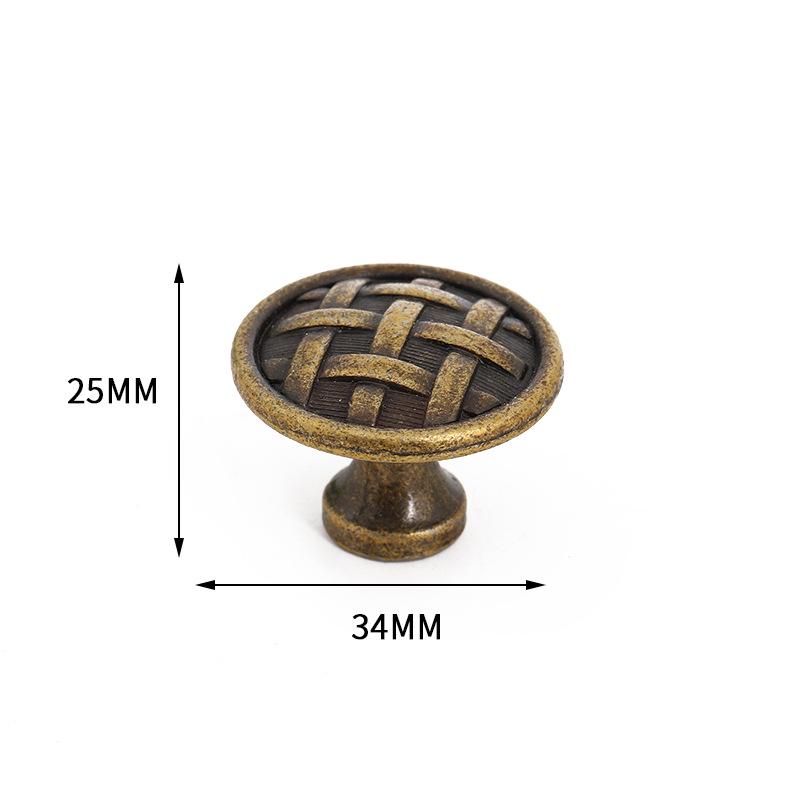 Retro Modern Zinc Alloy Round Pattern Drawer Cabinet Handles