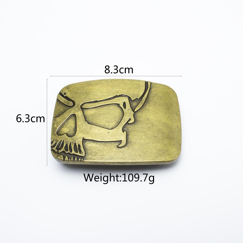 Men's Casual Skull Alloy Belt Buckle - Smooth, Stylish, 3.8cm