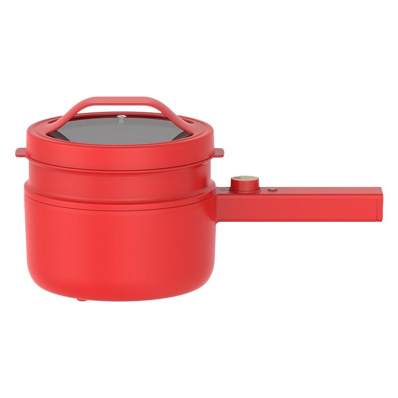 220V 1.5L Heim-Bratpfanne Kochtopf Tragbarer Elektrischer Multikocher Mini Elektrischer Hot Pot Mit Dampfeinsatz Für Reise Schule