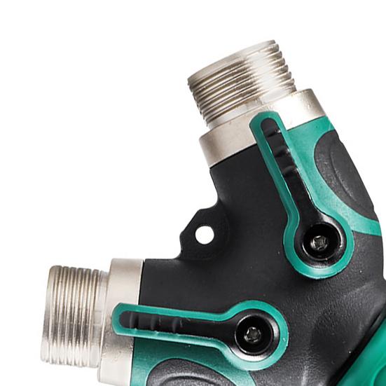 Garden Hose Splitter Water Hose Y Splitter Heavy Duty 2 Way Splitter with Long Handle Shut Off Valves 3/4 Inch GHT Thread Connector for Outdoor