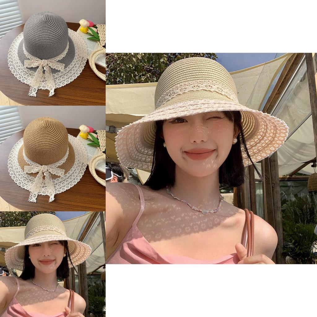 Fashionable Straw Hat For Women With Butterfly Bow Fringes And Geometric Patterns