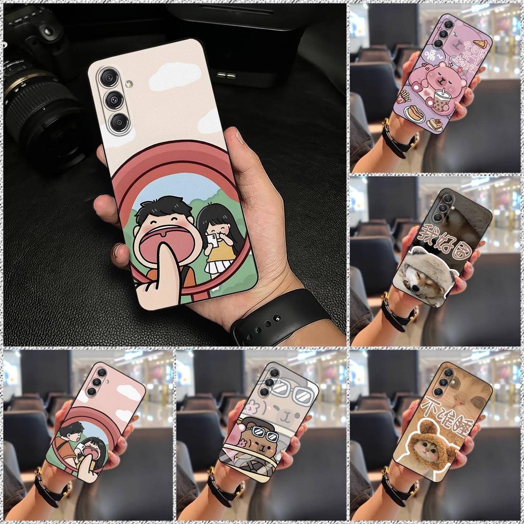 Back Cover Couple Phone Case For Samsung Galaxy M34 5G/F34/SM-M346B Anti-dust Phone Pouch Graffiti Soft Case TPU Cute