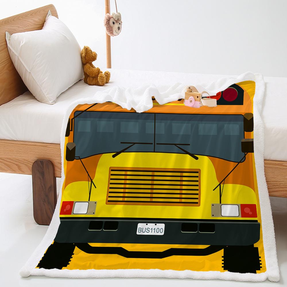 Blanket 2D digital printing lamb wool crystal fleece construction car blanket blanket