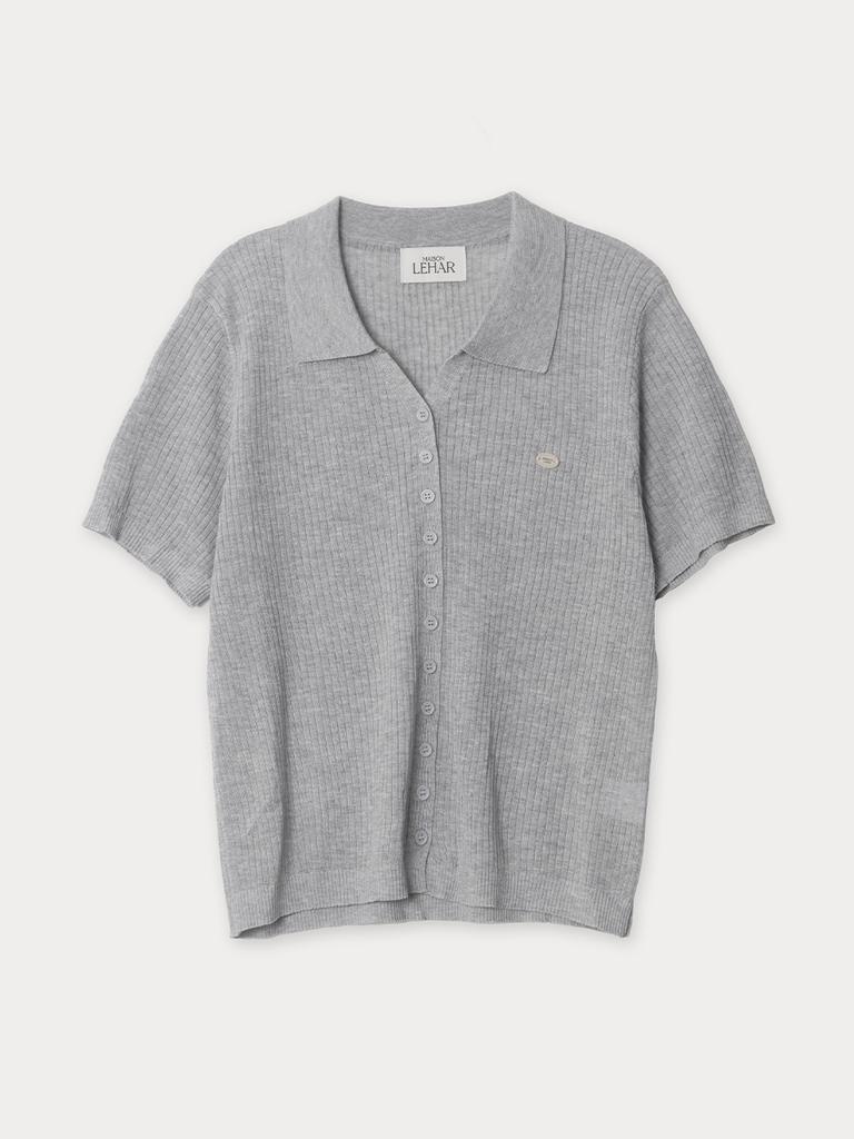 Mejongleuhaleu Mont Button Collar Knit 4 Colors