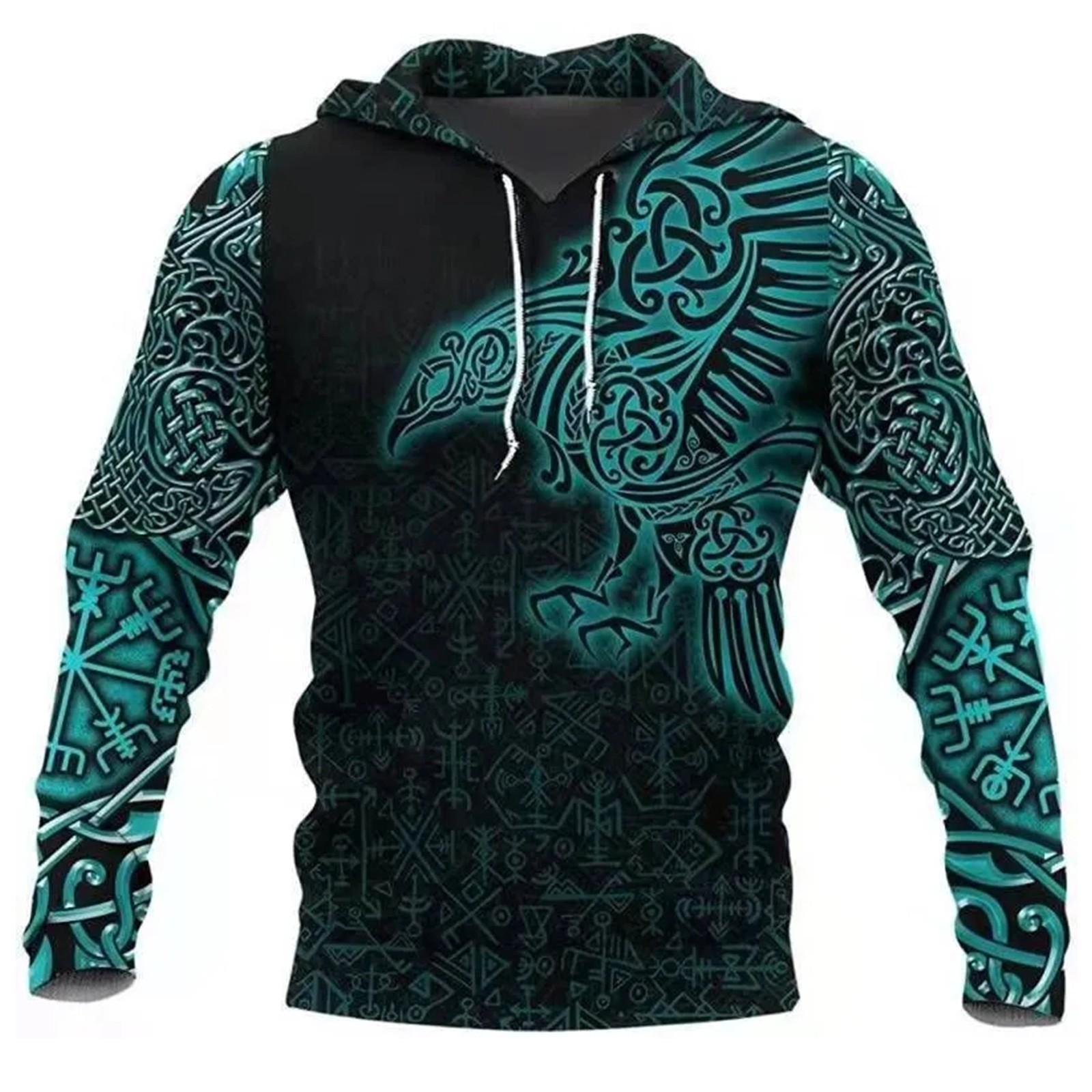 

Мужская тонкая толстовка с капюшоном и длинным рукавом с цифровой печатью XXL чёрный