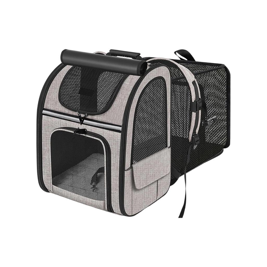 Expandable Pet Carrier Backpack Lightweight Portable Mesh Ventilated Small Dog Cat Travel Bag with Multiple Access Points and Adjustable Straps