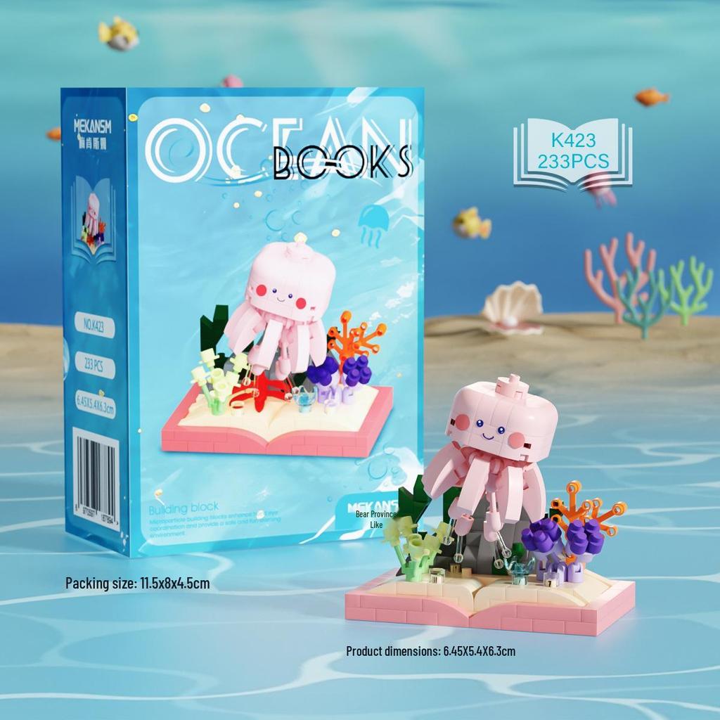 Compatible with Lechaochao Lechuang Shark Model Marine Life Building Blocks Toy for Kids