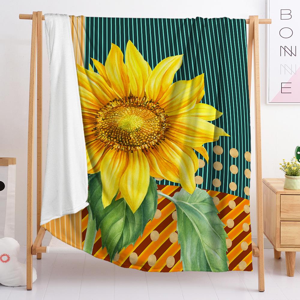 Ebay Blanket Sunflower Flannel Blanket Cover Blanket Single Layer European And American Size