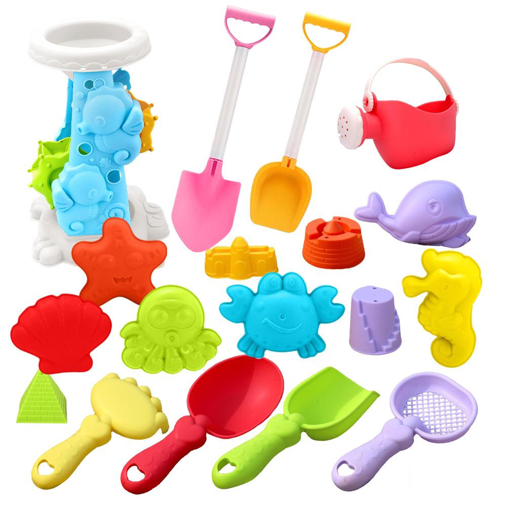 1Set Beach Toys Set Kids Sandbox Kit Summer Outdoor Play Sand Water Game Toy With Truck Watering Can Shovel Mold For Gift