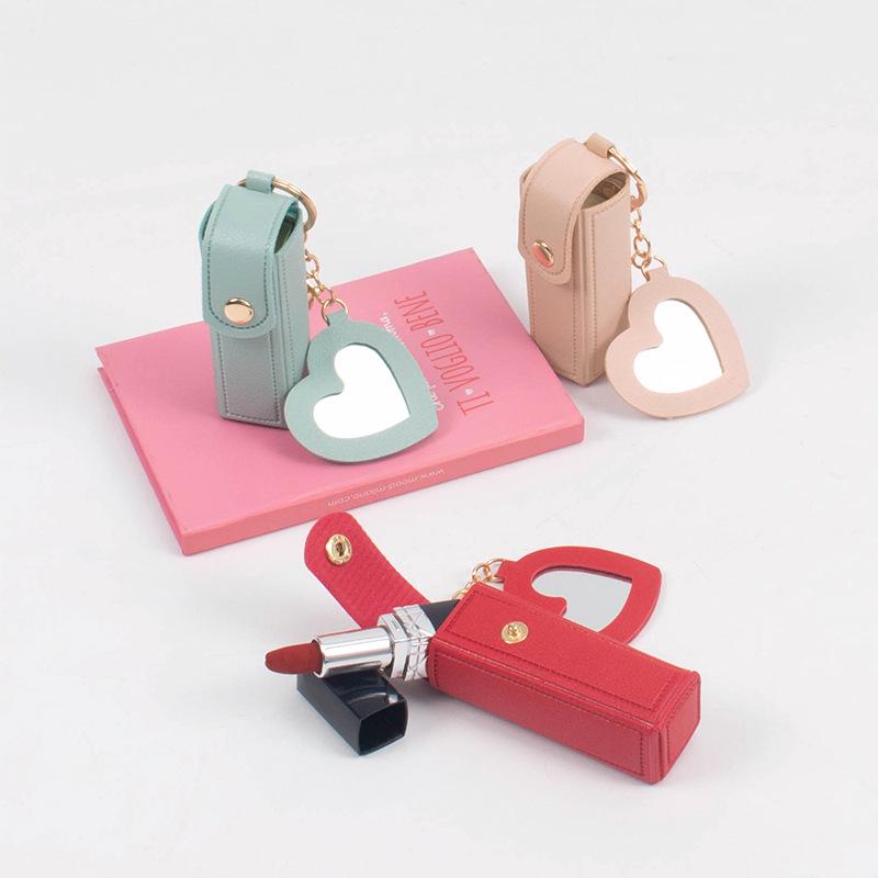 Feuerroter Lippenbalsam & Lippenstift Mini-Tasche: Münzbörse & Schlüsselanhänger