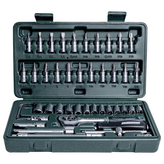 Brüder mannesmann jeu de clés à douille métrique 1/4 (6.3 mm) 46 pièces m 2040
