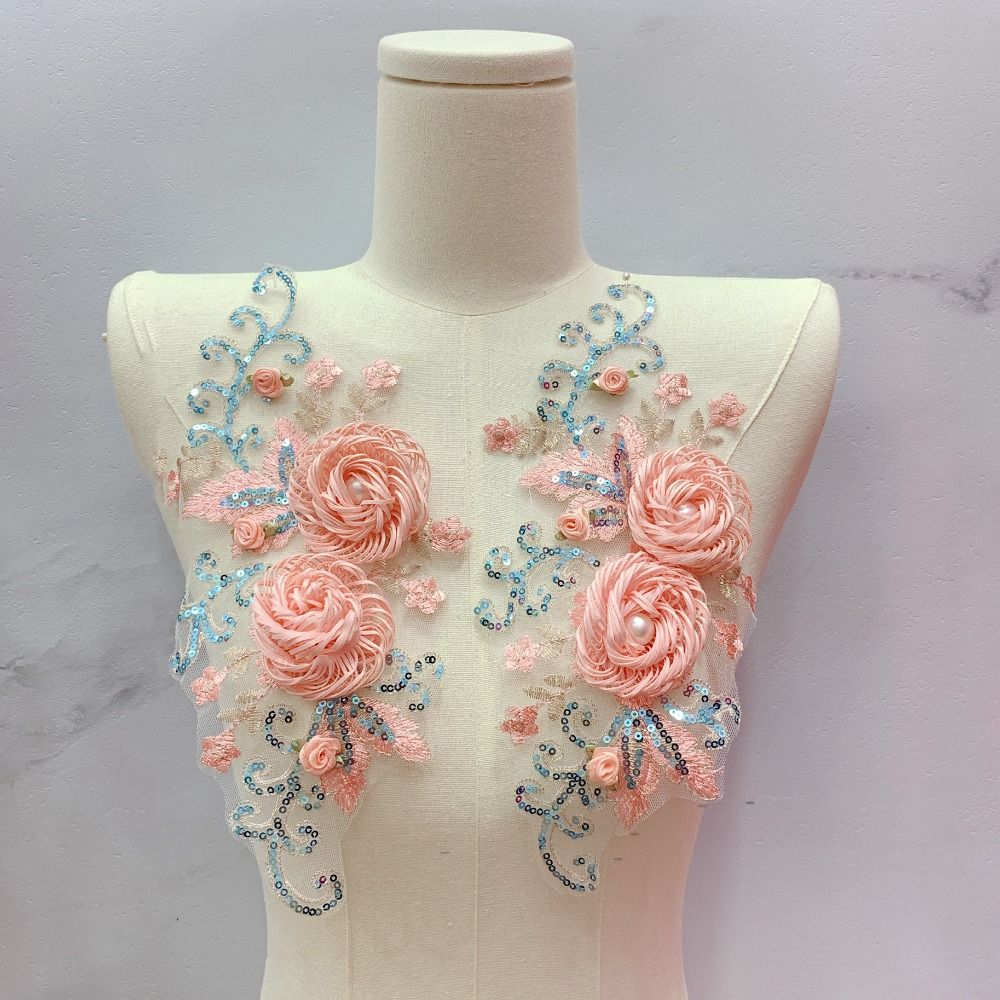 Detailed Embroidery Flower Decorations Patches Handmade Cloth Applique  Dressmaking