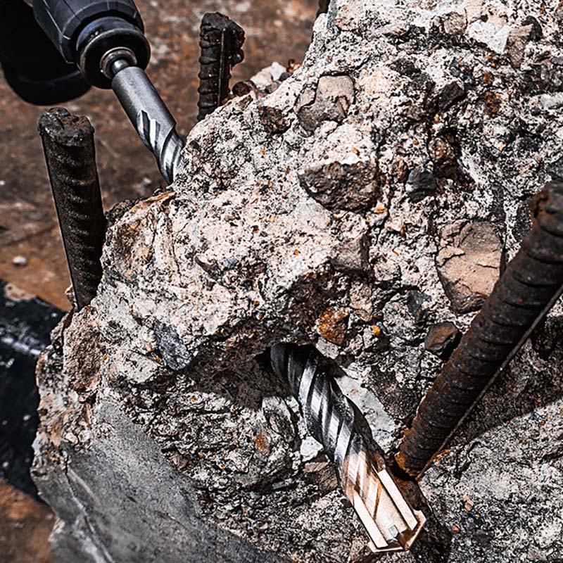 New Upgraded Four-Edged Serrated Cross-Type Impact Drill Bit Concrete Wall-Penetrating Impact Drill Bit High Hardness Drill Bit