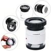 LED Scale Loupe 30X Adjustable Focal HD Magnifier Cylindrical Handheld Magnifying Glass with Scale Jewelry Magnifier Mini Lupa