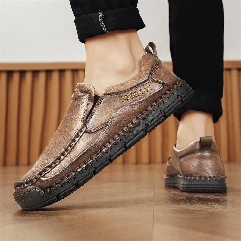 High Quality Men's Casual Leather Soft Bottom Shoes Comfy Big Size 39-48 Business Classic Business Shoes Flat Designer Loafers