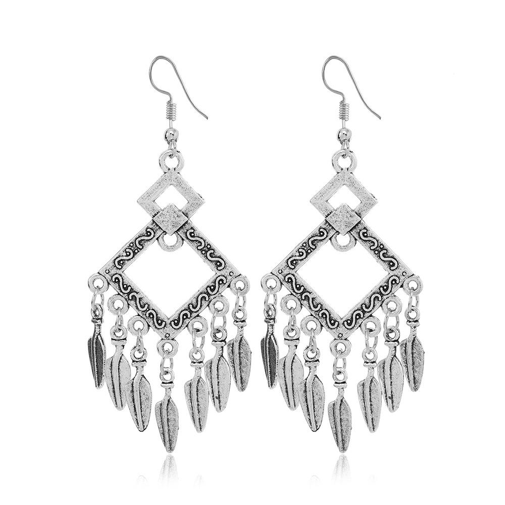 Retro Ethnic Style Fringed Earrings Women'S Long Temperament Versatile Earrings Fashion Personality Exotic Earrings