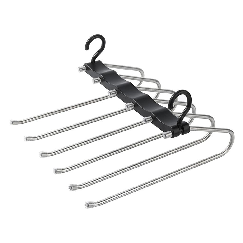 Stainless Steel Trouser Hanger With Double Hooks Space Saving Clothes Drying Rack For Scarfs