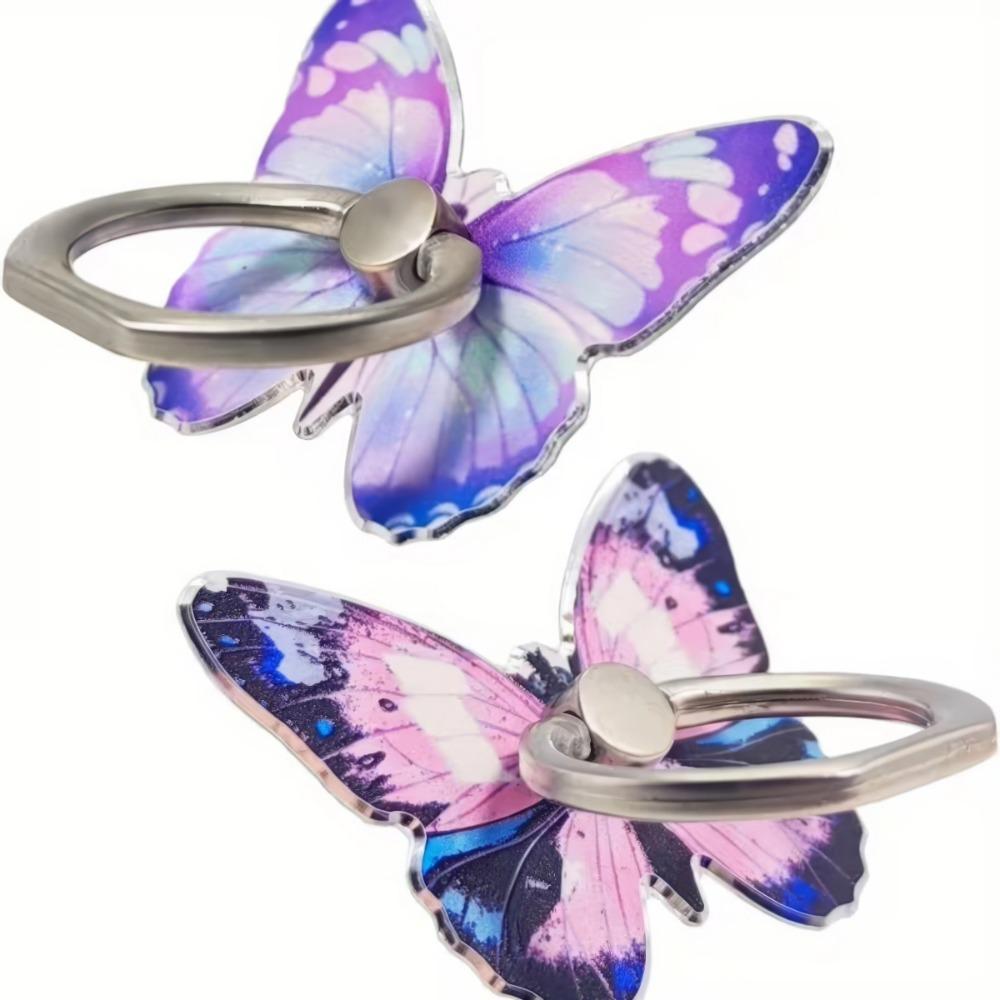 Universal Beautiful Butterfly Mobile Phone Handle Holder Suitable Mobile Phone Finger Ring Holder Adhesive Holder