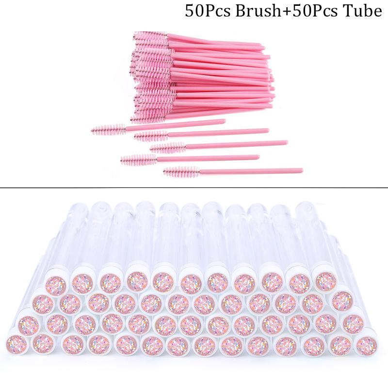 100 Stück Diamant Augenbrauenbürstenröhrchen Leer Wiederverwendbar Wimpern Mascara Stäbchen Hülle Austauschbare Kristall Wimpernbürste Staubdicht Make-up Werkzeug
