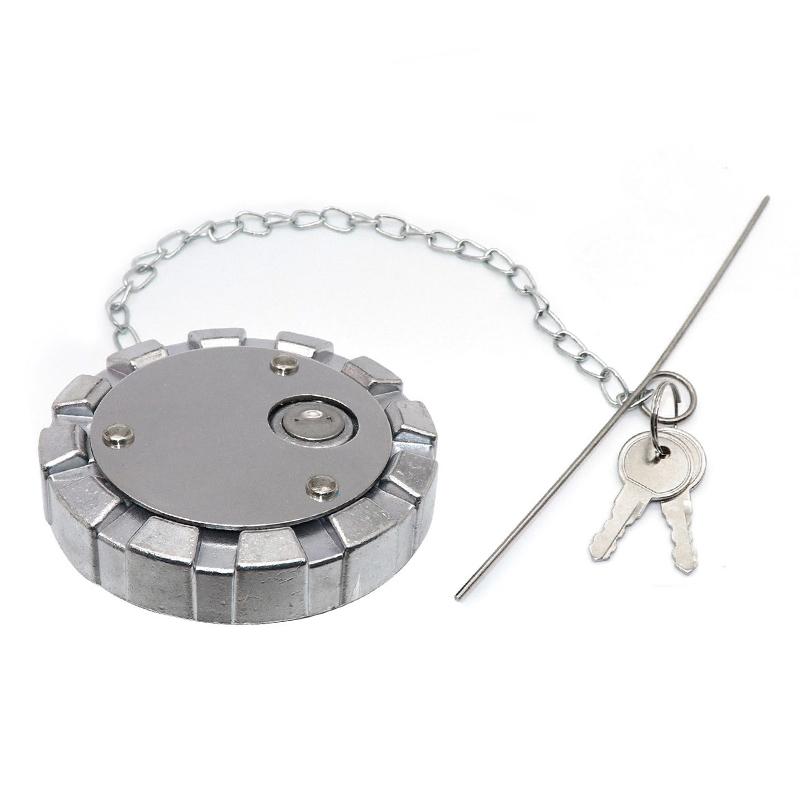 572.1036 SNV431089 Locking Diesel Fuel Gas Cap Cover Silver Aluminum Alloy Fit for Freightliner Kenworth Peterbilt Western Star