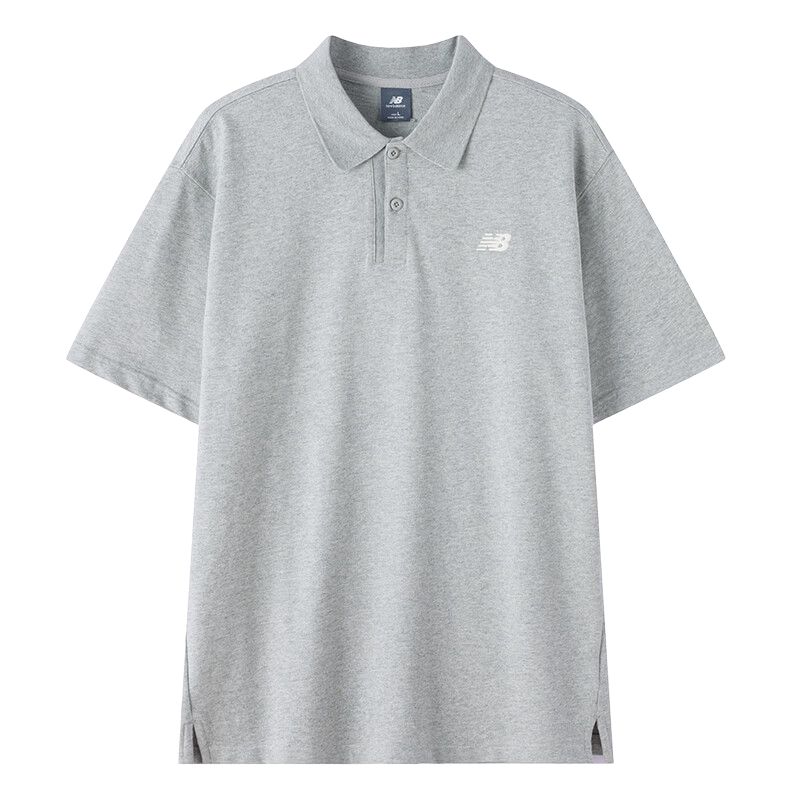 New Balance Polo Shirts Men s Gray Lapel Moderate MT6186UZ-GHM L