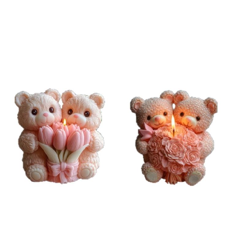 Bear Candle Mold for Candle Making,Silicone Candle Mold Bear Epoxy Resin Casting Molds for Diys Crafts,Candle,Soap