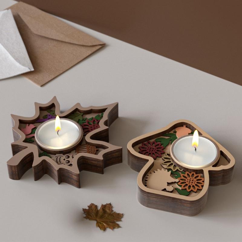 Flexible Silicone Craft Molds Set for Candle Holders and Ornaments, with Fruit, Maple Leaf, and Mushroom Relief Designs for Casting, 3 Molds