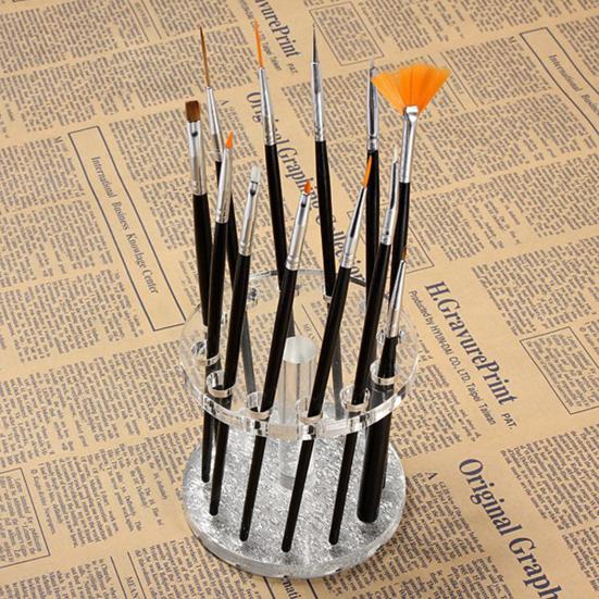 Pen Holder High Durability Bright Color Space-saving Acrylic Nail Polish Pen Stand Nail Art Pen Display