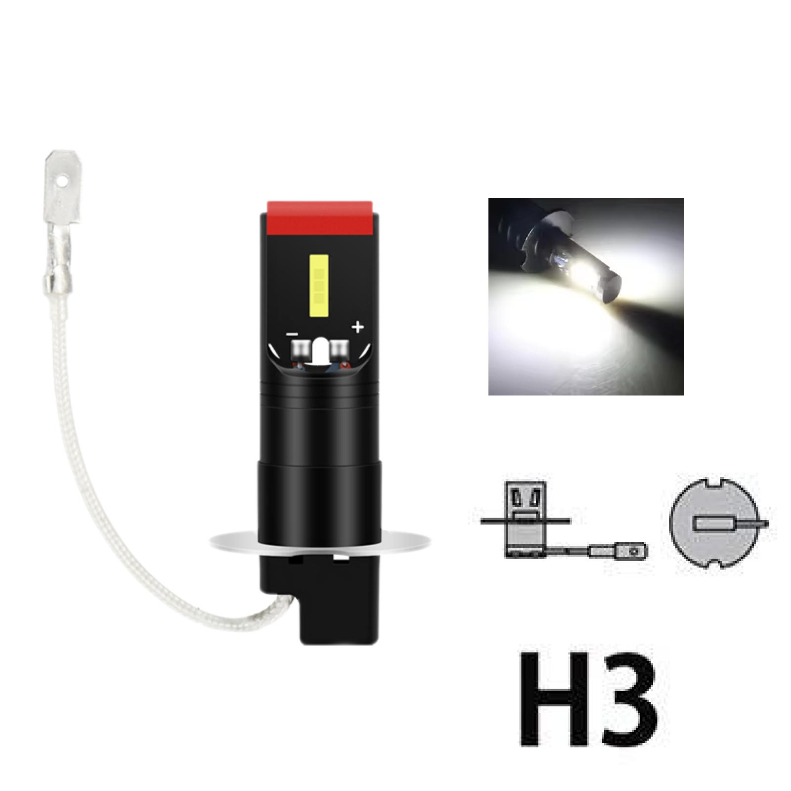 

2pcs H3 Led H1 LED Bulbs Base Socket Fog Lights Super Bright For Day Driving Running Light High Low Beam Long Distance Headlight