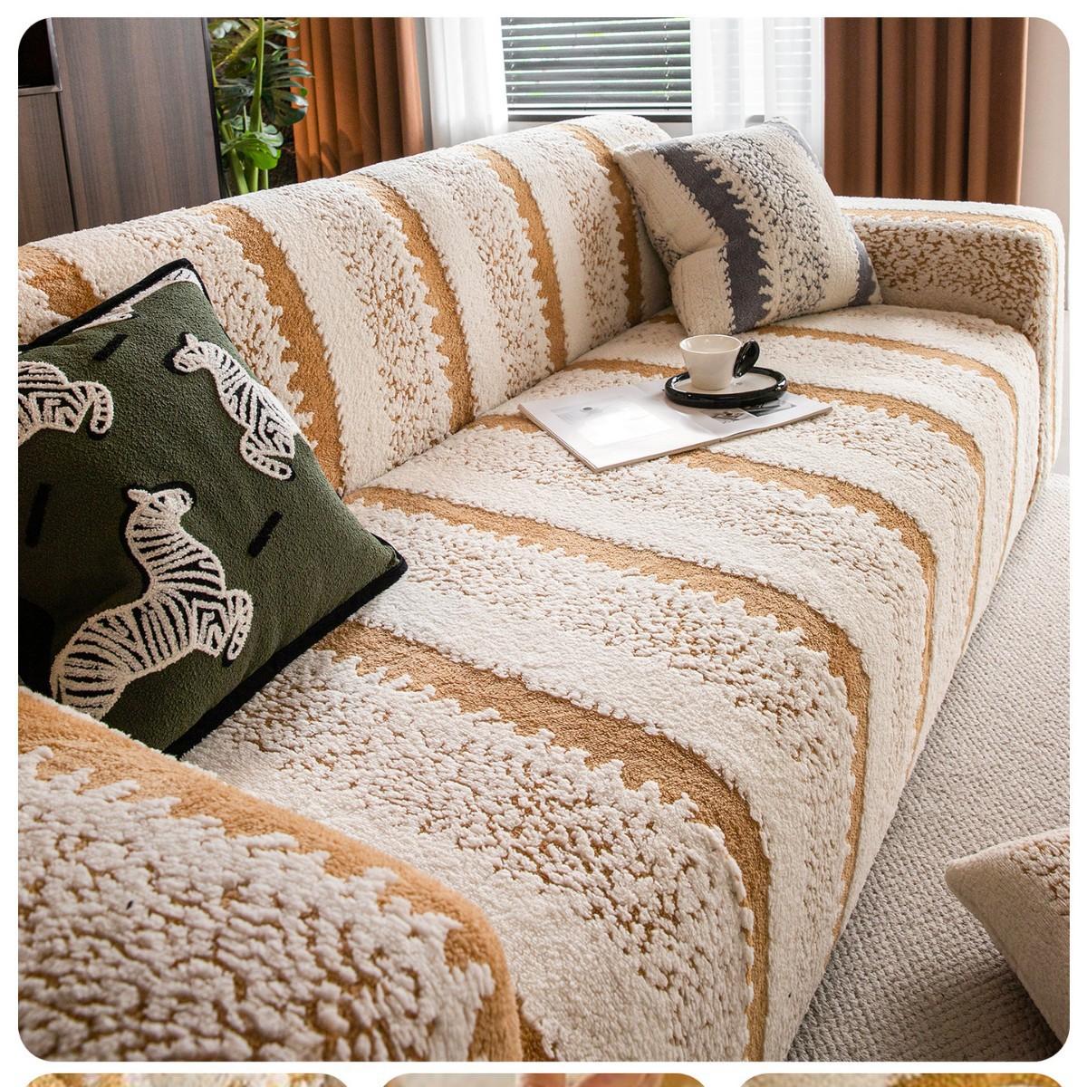 Sofa Cover All in One All Purpose Cover All Season Universal Anti Cat Scratch Elastic One Piece Protective Cover  Plush 90-140cm