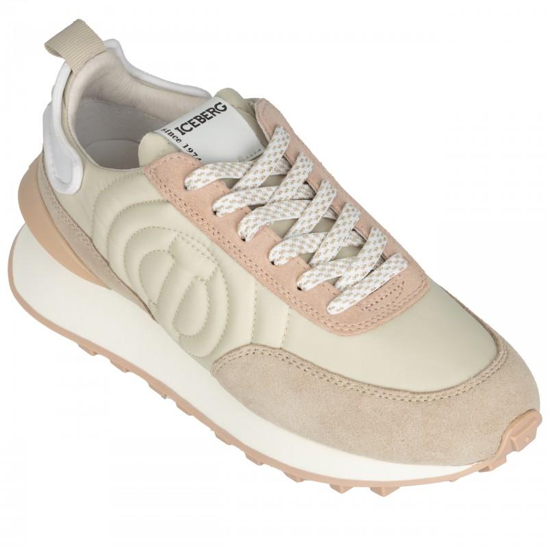 Iceberg luksusowe włoskie sneakersy buty damskie piaskowy/różowy - Rozmiar: 39
