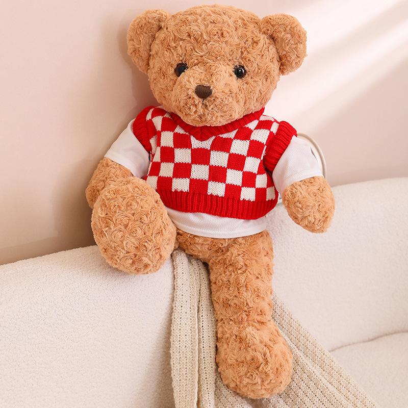 Lovely Giant 90cm Teddy Bear Plush Toys with Clothes Dress Couple Teddy Bear Doll for Lover Girls Elegant Birthday Present