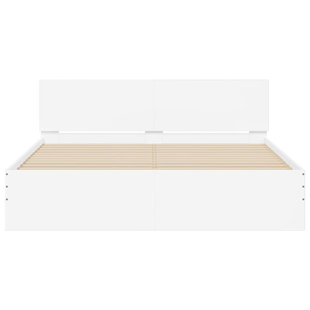 vidaXL Bettgestell mit Kopfteil Weiß 140x200 cm