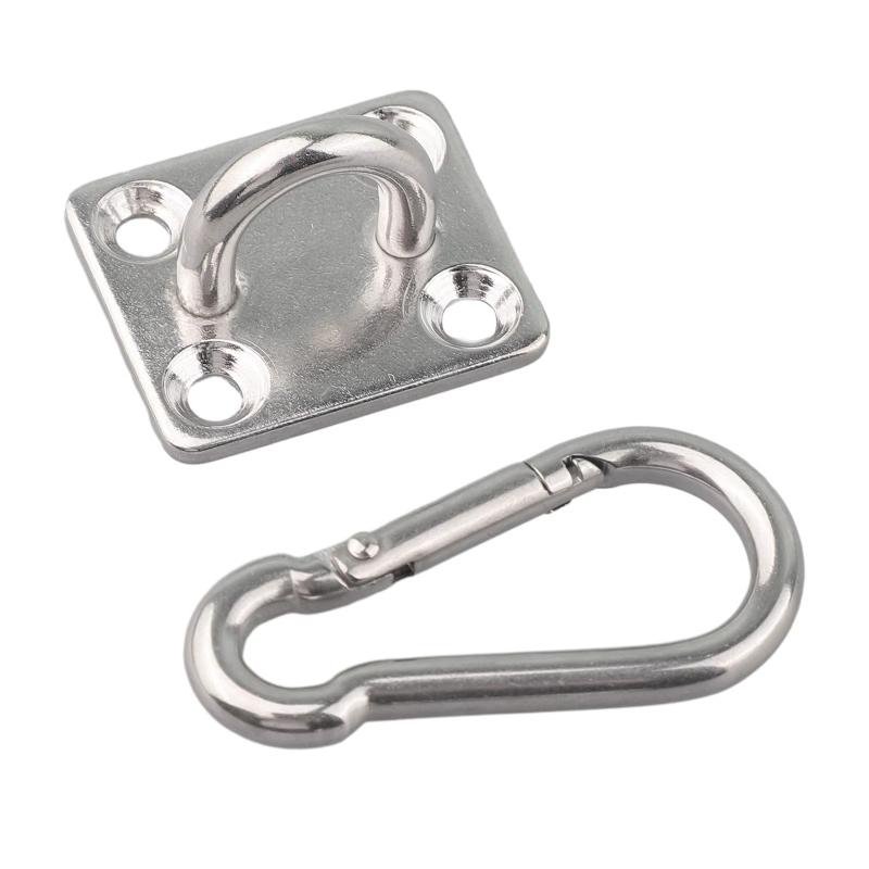2 Set Stainless Square Heavy Duty Ceiling Wall Mounted Hook For Yoga Swings Hammocks Hardware