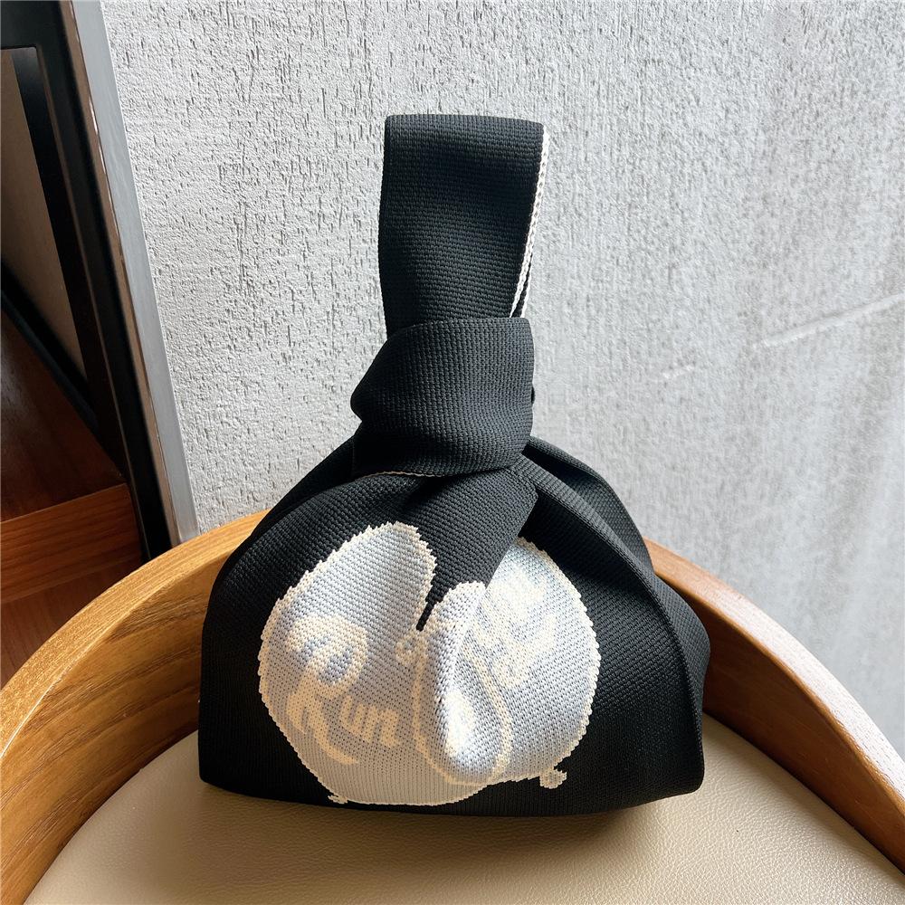 Knitted Mobile Phone Bag For Women In Spring And Autumn Cute Cartoon Versatile One Shoulder Diagonal Cross Bag Travel Coin Purse Small Handbag