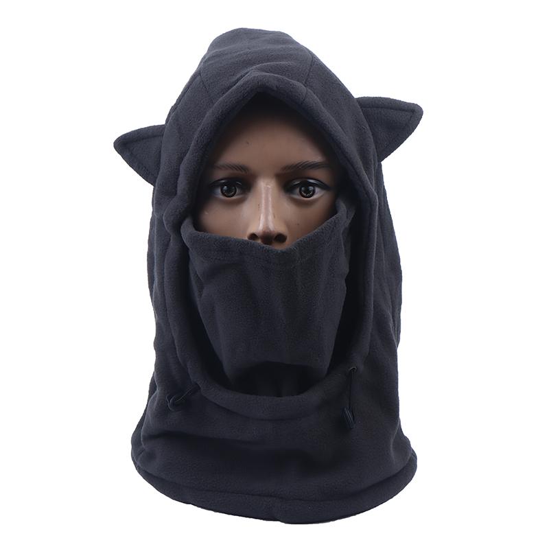 

Winter Outdoor Sports Warm Hat With Drawstring Ski Balaclava Windproof Waterproof Moto Headgear For Unisex Thermal Cap серый