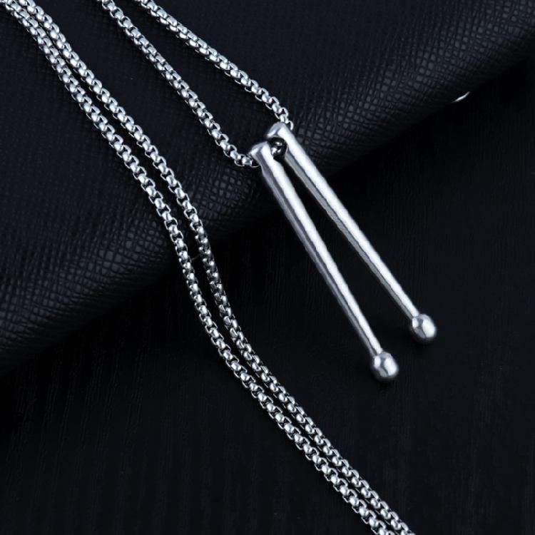 Moderne Drumstick Halskette Schlüsselbeinkette Zierlicher Silberanhänger Schlüsselbeinkette