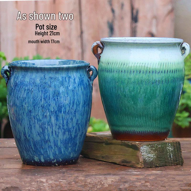 Large Handmade Coarse Pottery Ceramic Flower Pot for Outdoor Courtyard and Home, Ideal for Bougainvillea and Large Succulents