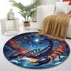 Scorpio Zodiac Sign Design Print round rug, living room, bedroom, playroom carpet, non slip floor mat, gift
