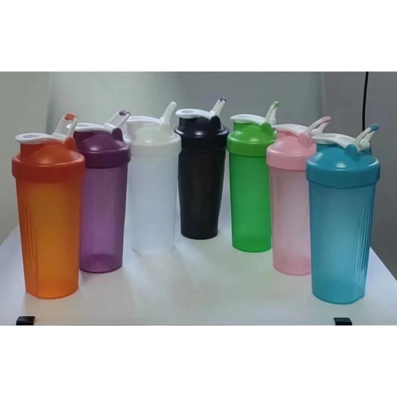 600ml Portable Protein Powder Shaker Bottle Leak Proof Water Bottle for Gym Fitness Training Sport Shaker Mixing Cup with Scale