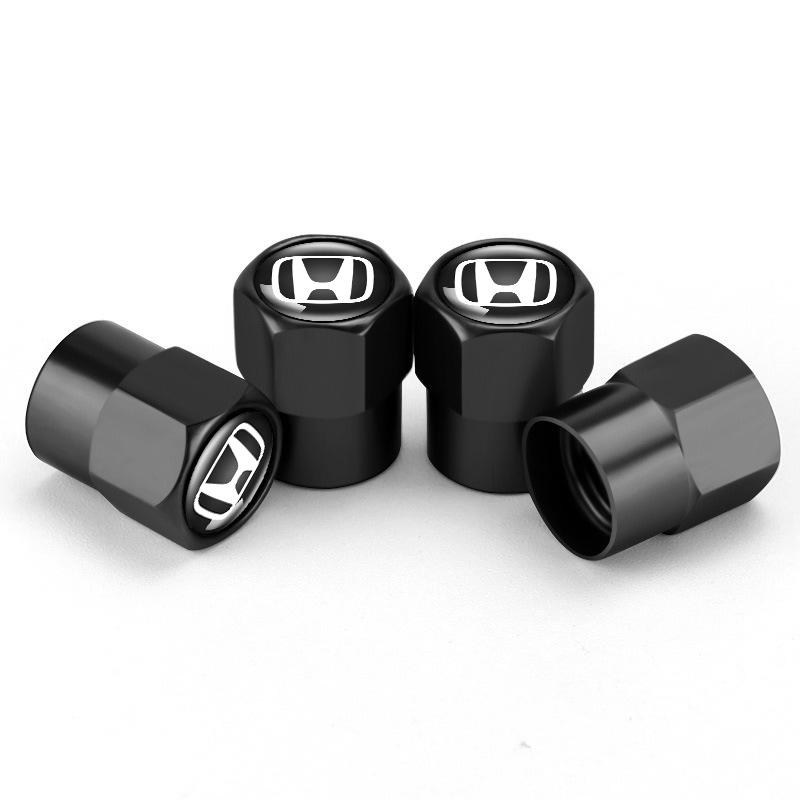 4pcs Car Badges Metal Wheel Tire Valve Cap Covers For Honda Jazz Fit Avancier Crv Accord Pilot City Prelude Mugen Power XR-V ZP8