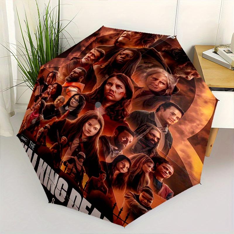 

The Walking Dead Final Season Automatic Opening and Closing Umbrella, Lightweight 3-Fold, With Cute Cartoon Characters, Suitable for Home, O