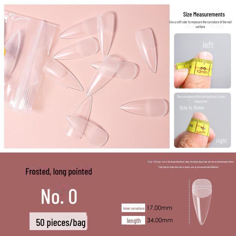 

«50 бесшовных прозрачных трапециевидных матовых заостренных типсов одного размера» (0-11) для салонов