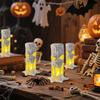 Halloween Flameless Candles Spooky Human Face LED Flameless Candle Flickering Light Table Decor for Home Office Dorm Apartment