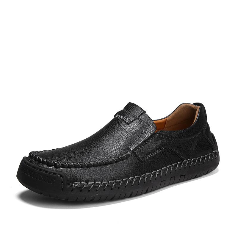 

2025 large size leather shoes men s new leather breathable casual men s shoes men s dad shoes soft-soled driving shoes 48