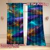 Set Of 2 Flat Printing Curtains Without Rod Galactic Whales Ocean Ramadan Festival Fashion Versatile Polyester Curtain