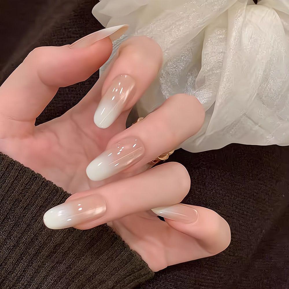 Nude růžový gradient Kočičí oko Bělení Aurora Nail Art Odnímatelné samolepky